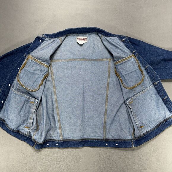 Wrangler Jean Jacket Mens Extra Large Blue Rugged Wear Trucker Denim RJK30AN - Picture 3 of 16